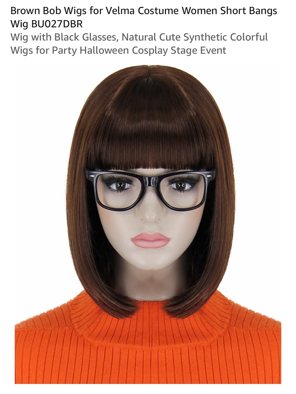 Synthetic Brown Clip-In Fringe Bangs - Women Hair Wig - no glasses included